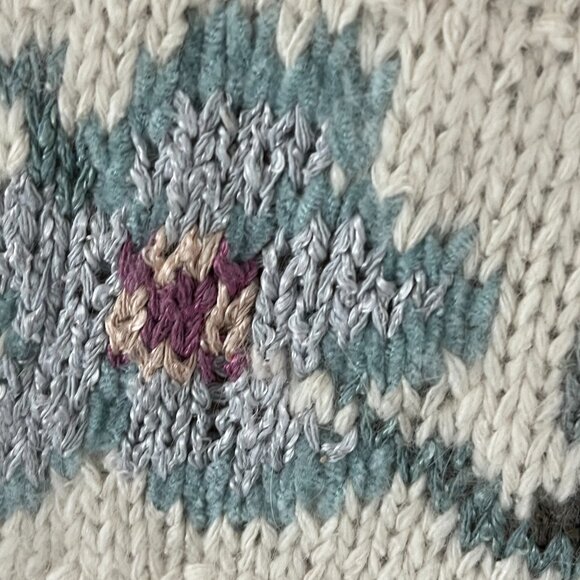 Vintage Express Angora Handknit Cardigan Silk Angora Size Large 90s Tradwife - Picture 7 of 11